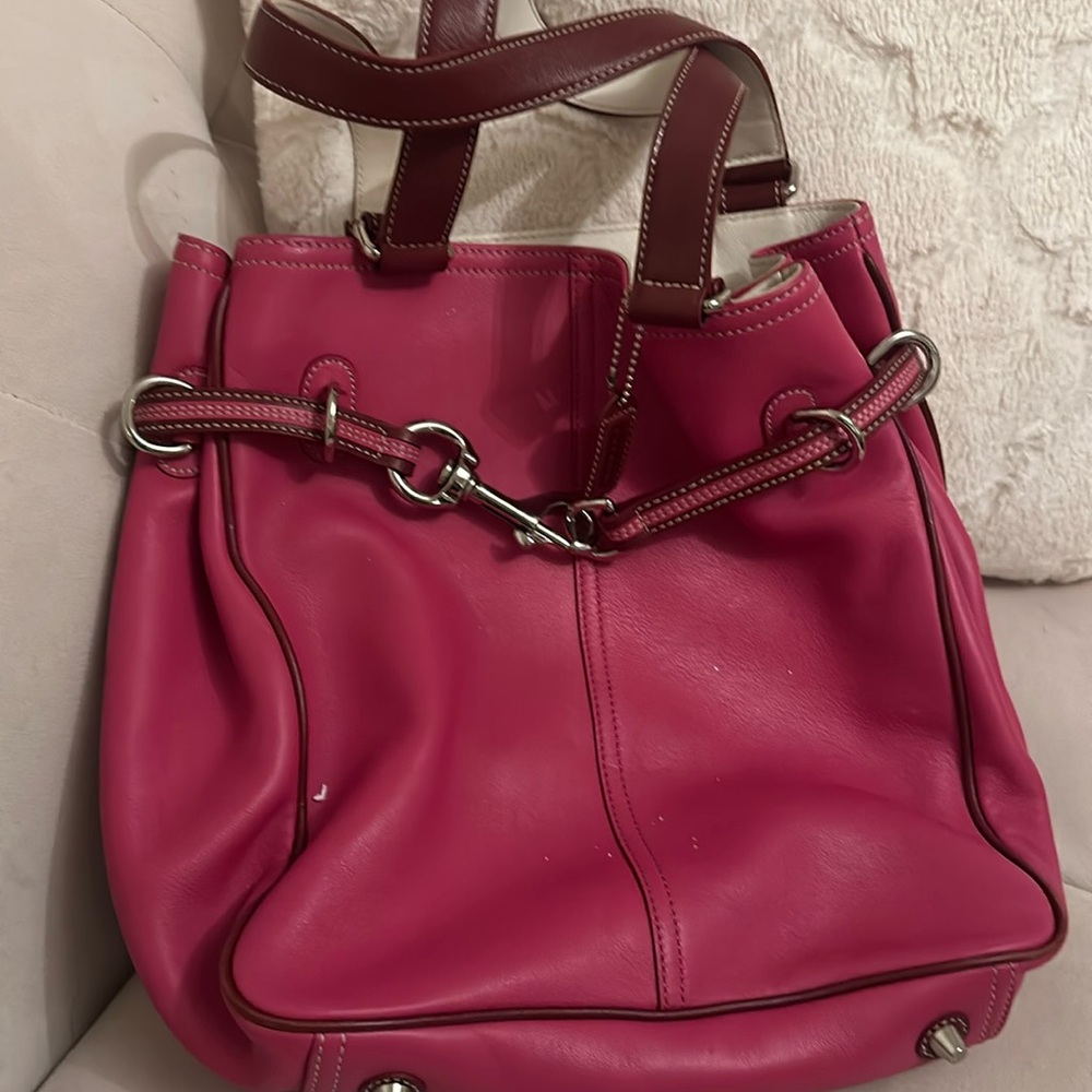 Magenta Coach bucket bag